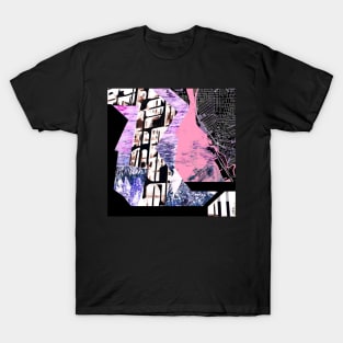 black map in global urban street city art wallpaper collage T-Shirt